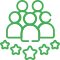 A group of people with stars.