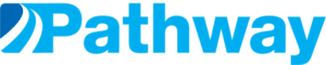 The word "Pathway" in large blue letters with a stylized road graphic forming the left side of the letter "P.